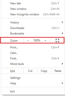 View menu bar options in Chrome