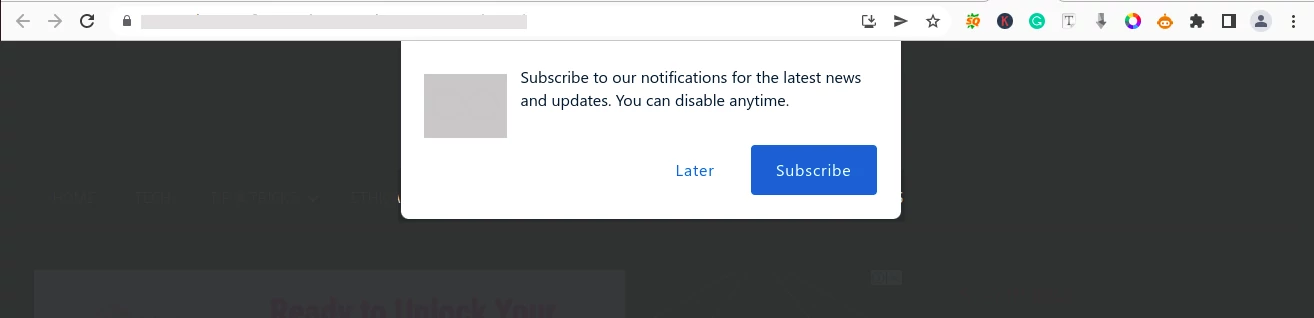 Web push notification request prompt