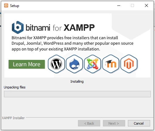 XAMPP installation process